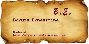 Boruzs Ernesztina névjegykártya